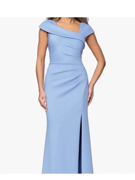 Xscape Light Blue Cap Sleeve Scuba Gown SZ 6 NWT Formal Evening MOB GALA elegant - Picture 5 of 9